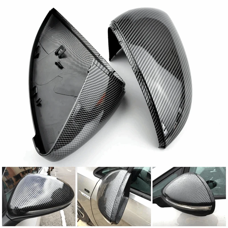 Spiegelkappen für VW Golf 8, GTI, und R Schwarz und Carbon-Optik
