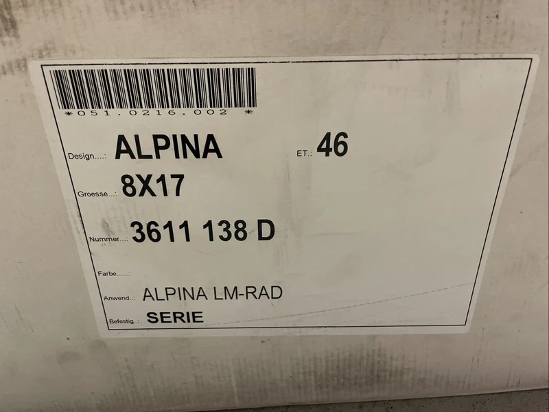 1x NEUE ORIGINAL BMW B8 E36 ALPINA Alufelge 8J x 17 ET46 SELTEN!! 3611138 Z3 E36