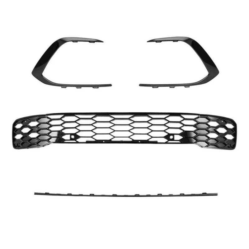 Kühlergrill Gitter Wabengrill Hochglanz Schwarz für Golf 8 GTI / Clubsport