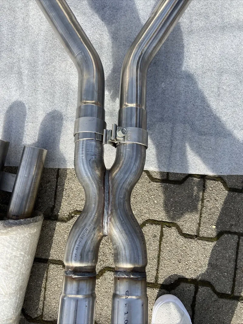ORIG MASERATI 4200 GT AUSPUFFANLAGE SPYDER X PIPE 204476 CENTRAL SILENCER KOMPL.