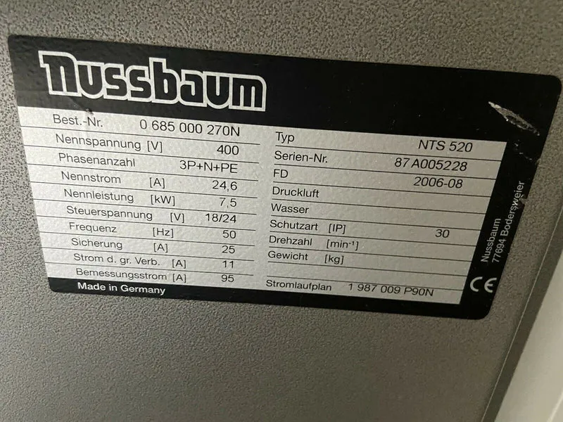 NUSSBAUM ACHSVERMESSUNGSBÜHNE & BREMSENPRÜFSTAND UNILIFT 3500 NT PLUS / NTS 520