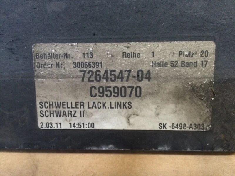 ORIGINAL BMW F12 F13 6er Seitenschweller LINKS Schweller Schwarz II