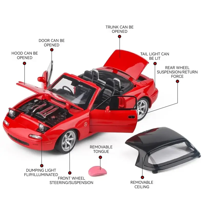 Mazda MX-5 1:32 Model Samochodu Metalowy