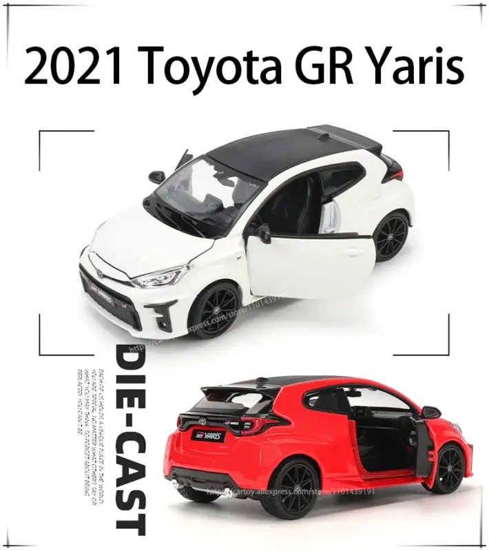 Toyota GR Yaris 2021 1:24 Model Samochodu Metalowy