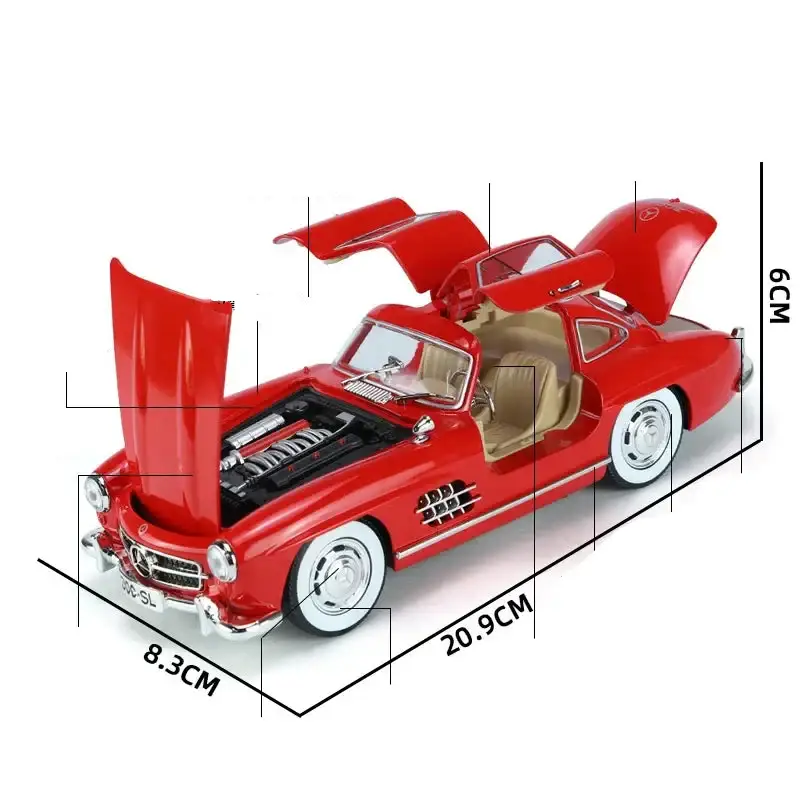 Mercedes-Benz 300SL 1:24 Model Samochodu Metalowy