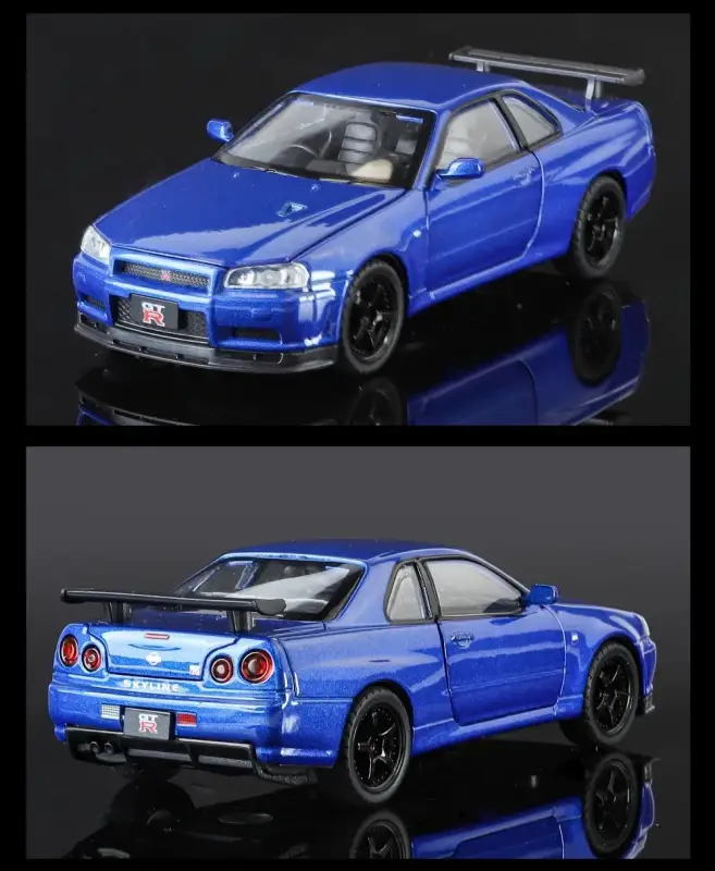 Nissan GTR R34 Skyline 1:32 Model Samochodu Metalowy Dźwięk i Światło