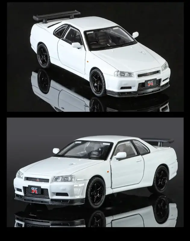 Nissan GTR R34 Skyline 1:32 Model Samochodu Metalowy Dźwięk i Światło
