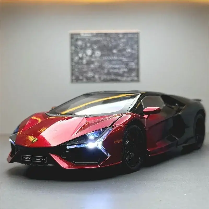 Lamborghini Revuelto 1:24 Model Samochodu Metalowy Dźwięk i Światło