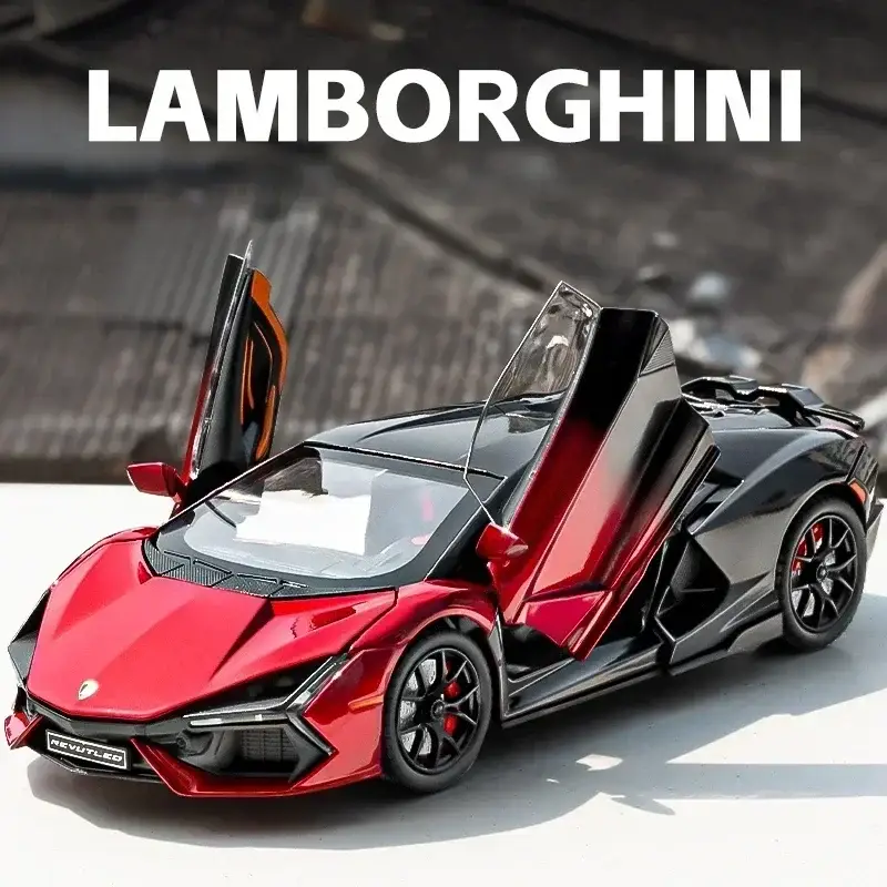 Lamborghini Revuelto 1:24 Model Samochodu Metalowy Dźwięk i Światło