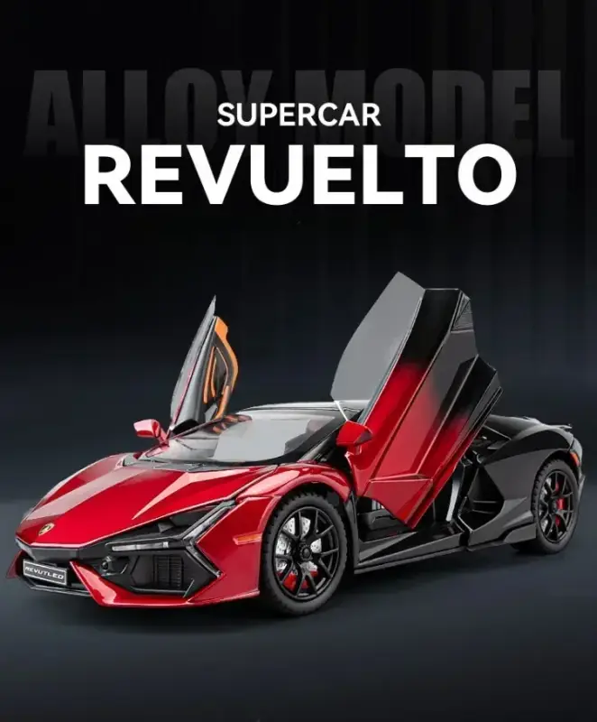 Lamborghini Revuelto 1:24 Model Samochodu Metalowy Dźwięk i Światło