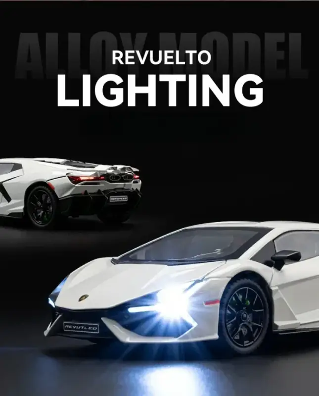 Lamborghini Revuelto 1:24 Model Samochodu Metalowy Dźwięk i Światło