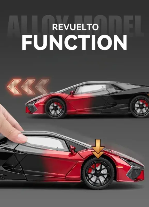 Lamborghini Revuelto 1:24 Model Samochodu Metalowy Dźwięk i Światło
