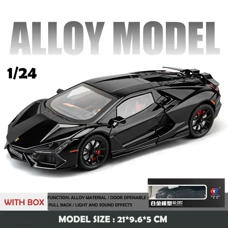 Lamborghini Revuelto 1:24 Model Samochodu Metalowy Dźwięk i Światło