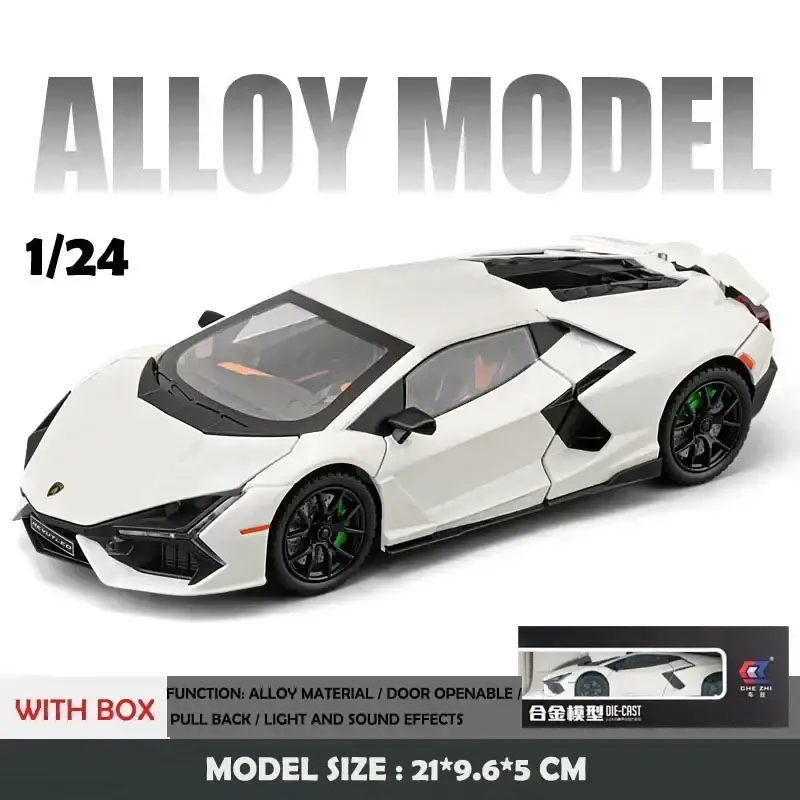 Lamborghini Revuelto 1:24 Model Samochodu Metalowy Dźwięk i Światło