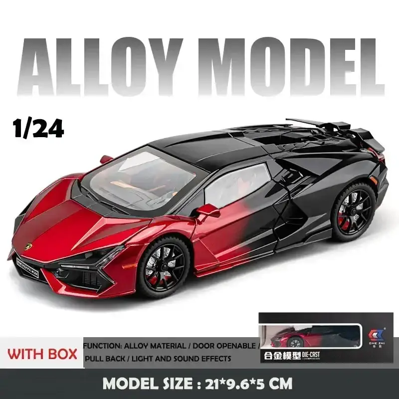 Lamborghini Revuelto 1:24 Model Samochodu Metalowy Dźwięk i Światło