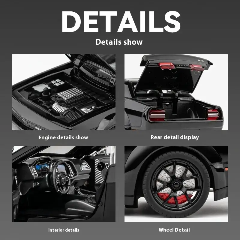 Dodge Challenger SRT Hellcat Redeye 1:24 Model Samochodu Metalowy