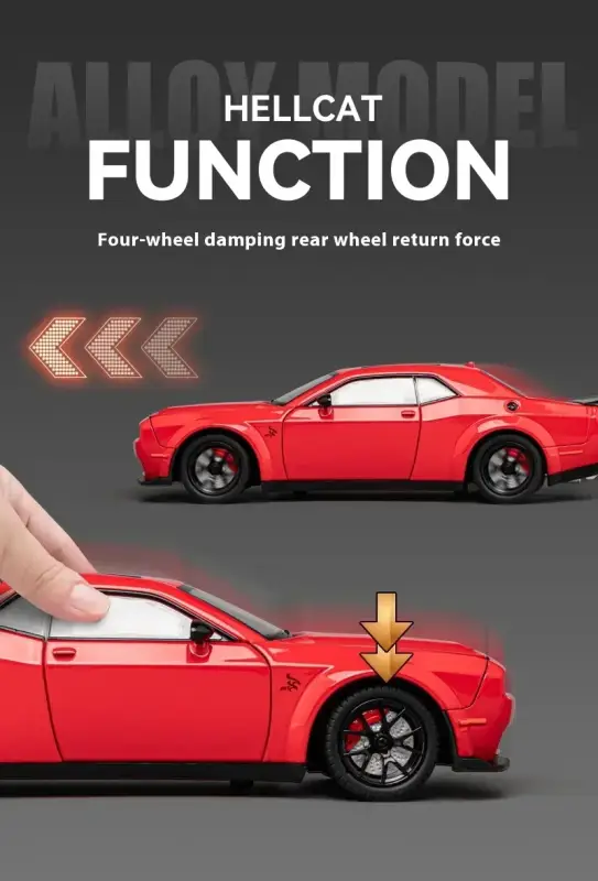 Dodge Challenger SRT Hellcat Redeye 1:24 Model Samochodu Metalowy