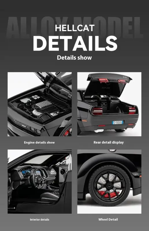 Dodge Challenger SRT Hellcat Redeye 1:24 Model Samochodu Metalowy