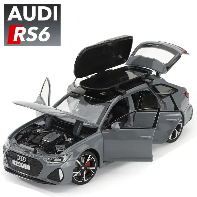 Audi RS6 1:32 Model Samochodu Metalowy Otwierane Drzwi Dźwięk i Światło
