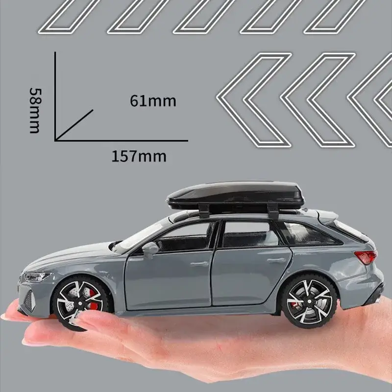 Audi RS6 1:32 Model Samochodu Metalowy Otwierane Drzwi Dźwięk i Światło