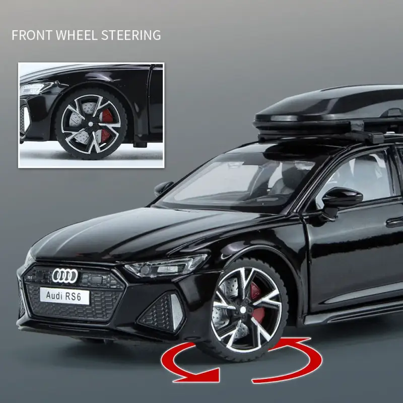 Audi RS6 1:32 Model Samochodu Metalowy Otwierane Drzwi Dźwięk i Światło