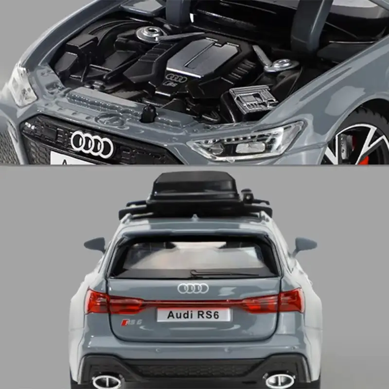 Audi RS6 1:32 Model Samochodu Metalowy Otwierane Drzwi Dźwięk i Światło