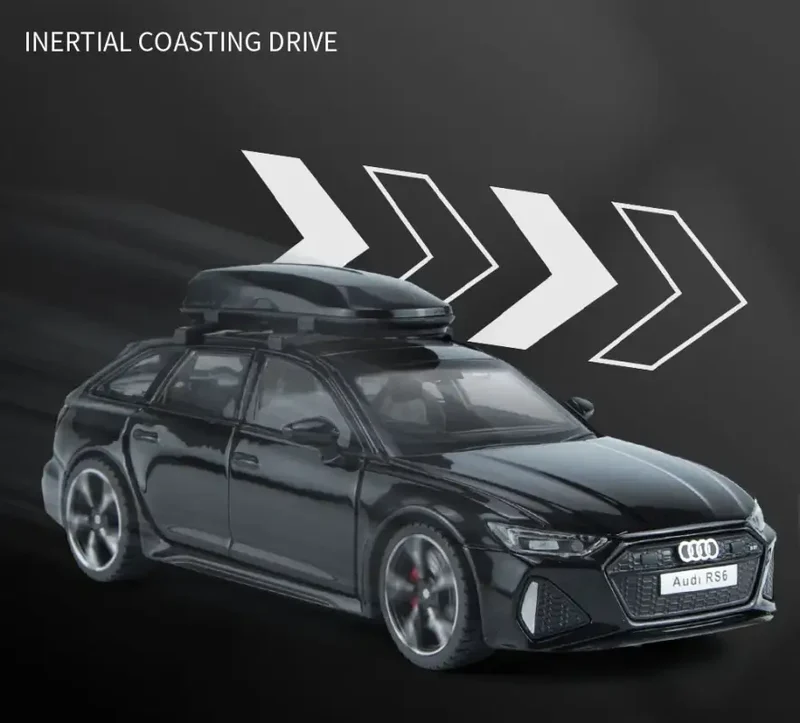 Audi RS6 1:32 Model Samochodu Metalowy Otwierane Drzwi Dźwięk i Światło