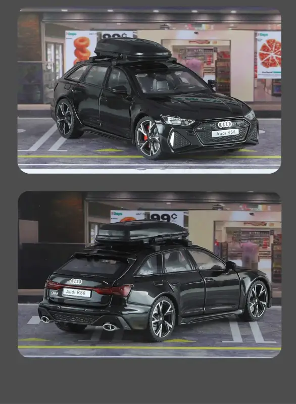 Audi RS6 1:32 Model Samochodu Metalowy Otwierane Drzwi Dźwięk i Światło