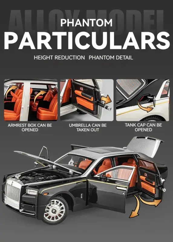 Rolls-Royce Phantom 1:18 Model Samochodu Metalowy Dźwięk