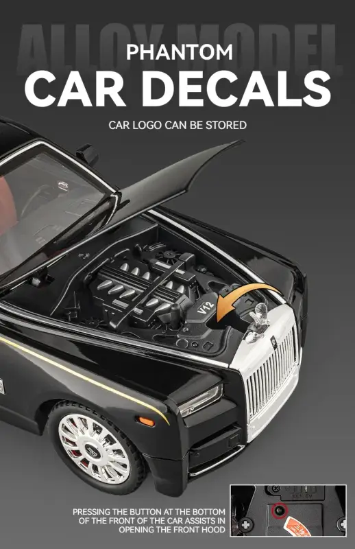 Rolls-Royce Phantom 1:18 Model Samochodu Metalowy Dźwięk