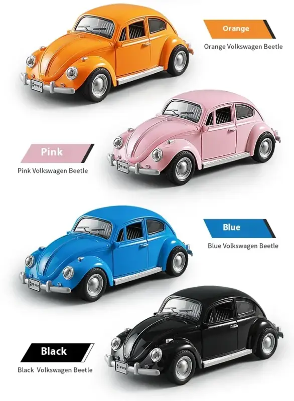 Volkswagen Beetle 1955 1:18 Model Samochodu Metalowy Dźwięk i Światło