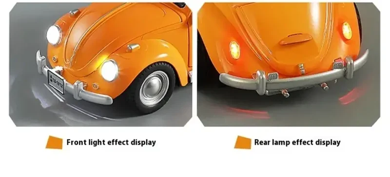 Volkswagen Beetle 1955 1:18 Model Samochodu Metalowy Dźwięk i Światło