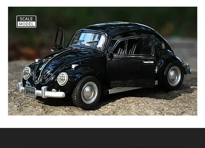 Volkswagen Beetle 1955 1:18 Model Samochodu Metalowy Dźwięk i Światło