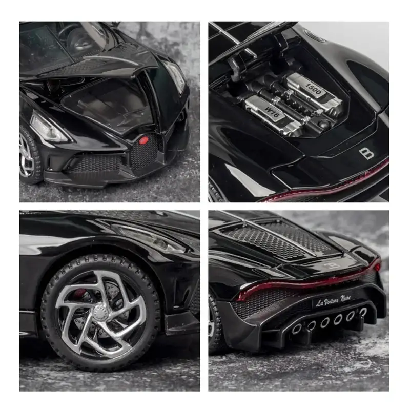 Bugatti La Voiture Noire 1:32 Model Samochodu Metalowy