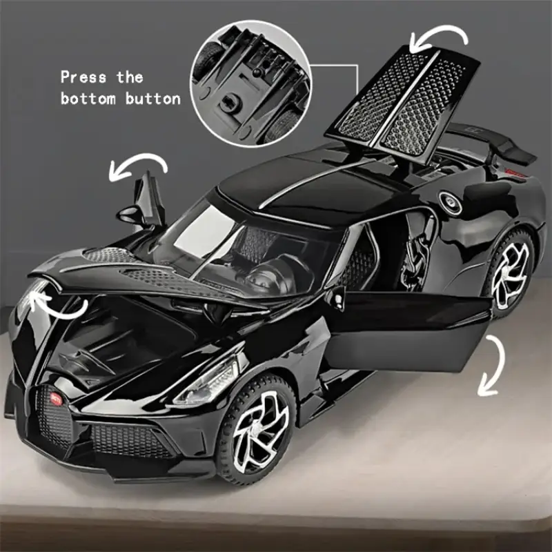 Bugatti La Voiture Noire 1:32 Model Samochodu Metalowy