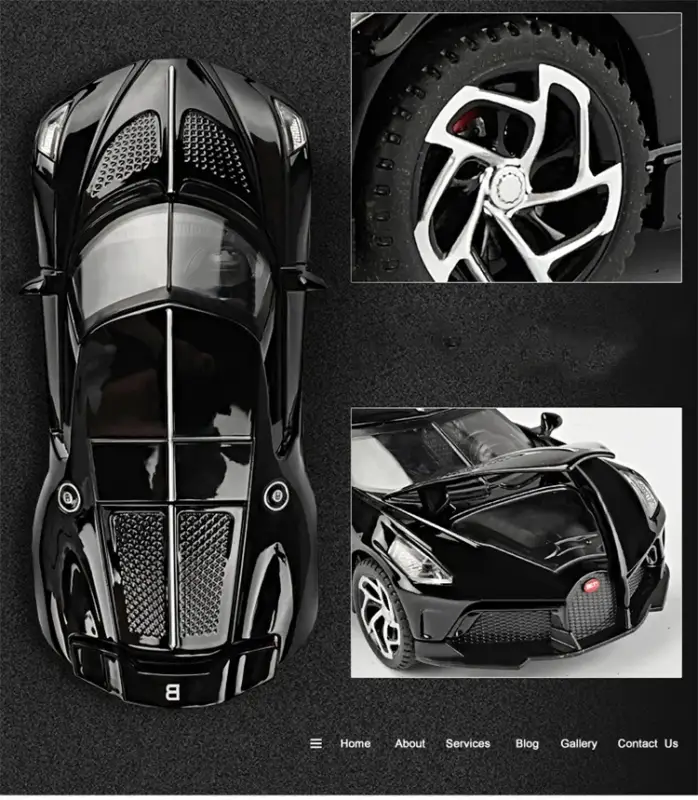 Bugatti La Voiture Noire 1:32 Model Samochodu Metalowy