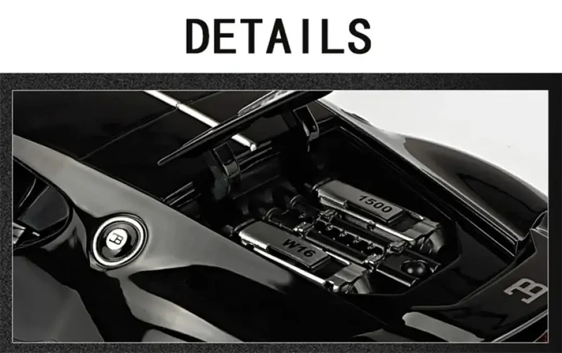 Bugatti La Voiture Noire 1:32 Model Samochodu Metalowy