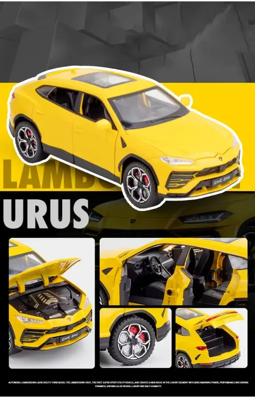 Lamborghini Urus 1:24 Model Samochodu Metalowy Dźwięk