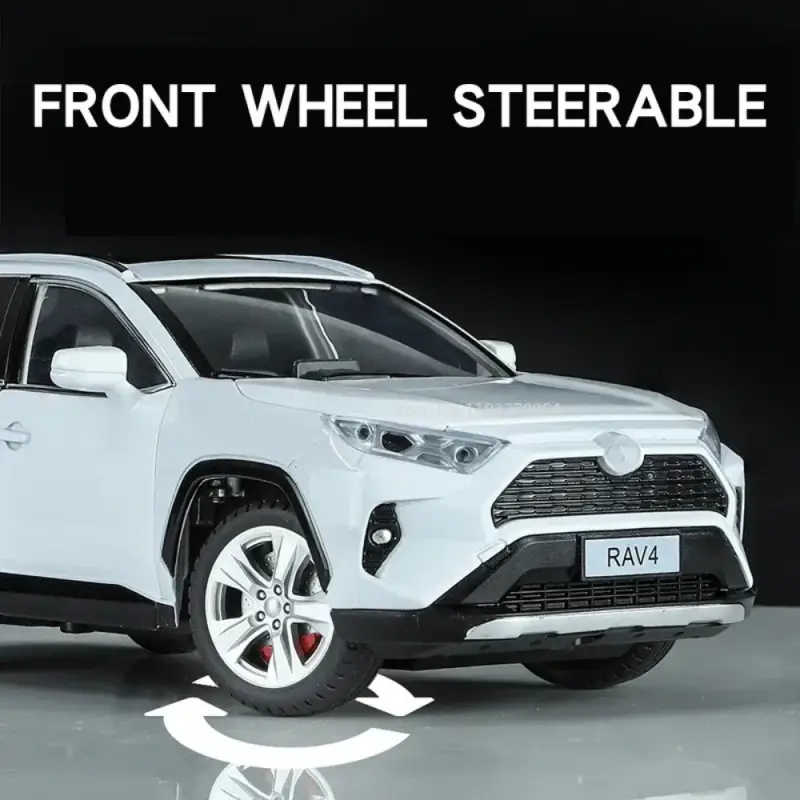Toyota RAV4 1:24 Model Samochodu Metalowy Dźwięk i Światło