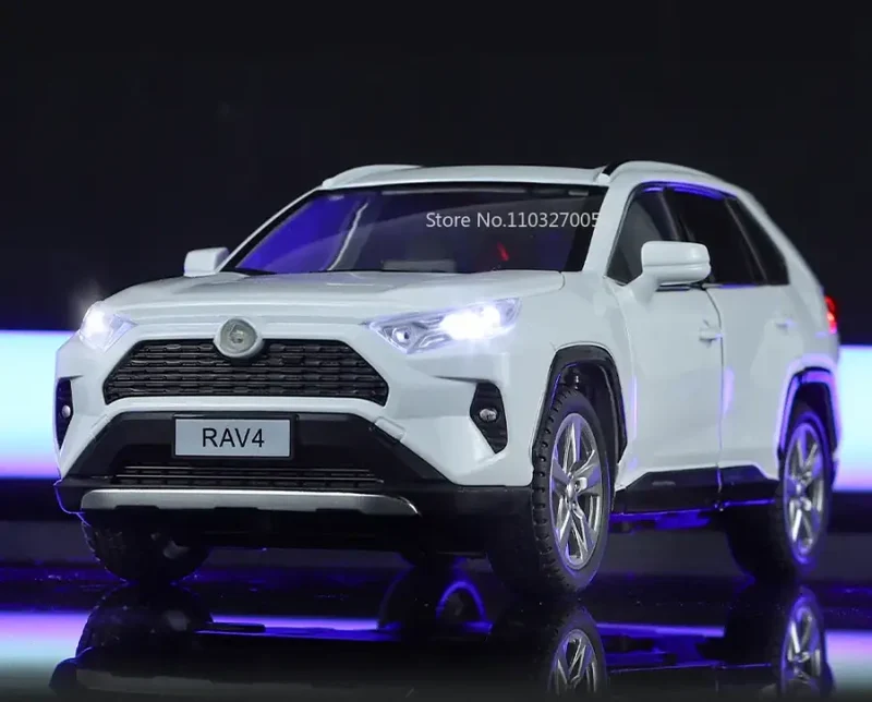 Toyota RAV4 1:24 Model Samochodu Metalowy Dźwięk i Światło
