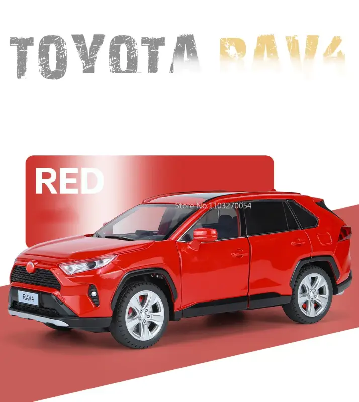 Toyota RAV4 1:24 Model Samochodu Metalowy Dźwięk i Światło