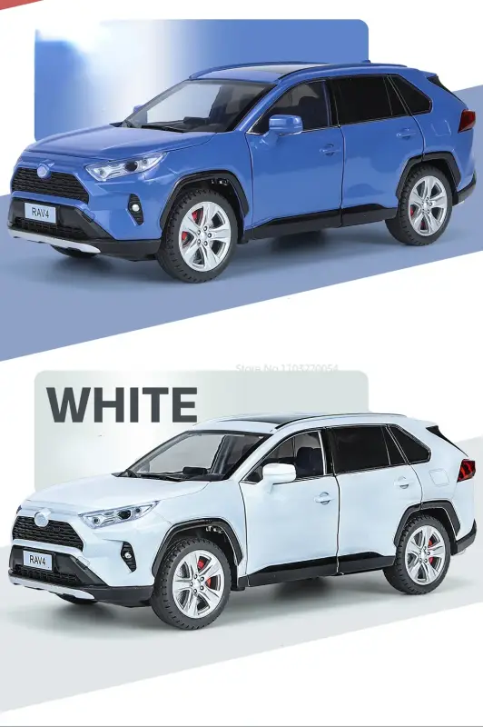 Toyota RAV4 1:24 Model Samochodu Metalowy Dźwięk i Światło