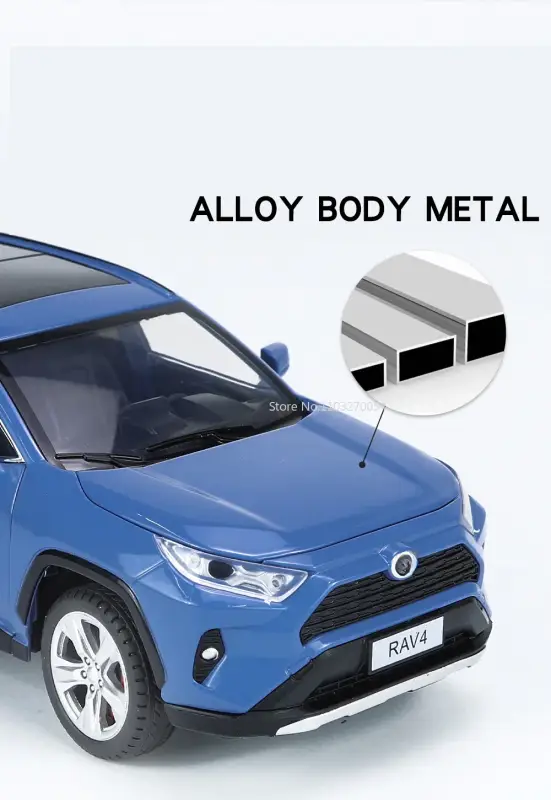 Toyota RAV4 1:24 Model Samochodu Metalowy Dźwięk i Światło