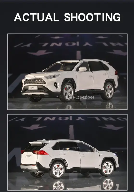 Toyota RAV4 1:24 Model Samochodu Metalowy Dźwięk i Światło
