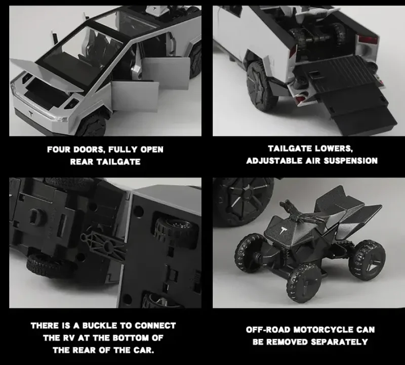 Tesla Cybertruck 1:32 Model Samochodu Metalowy