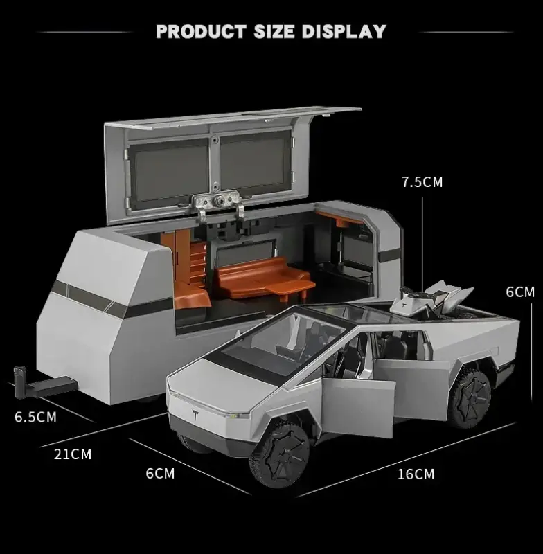 Tesla Cybertruck 1:32 Model Samochodu Metalowy