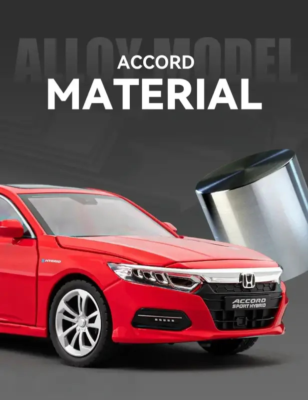 Honda Accord 1:24 Model Samochodu Metalowy Dźwięk i Światło