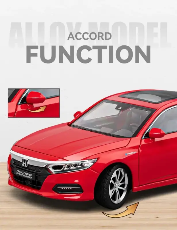 Honda Accord 1:24 Model Samochodu Metalowy Dźwięk i Światło