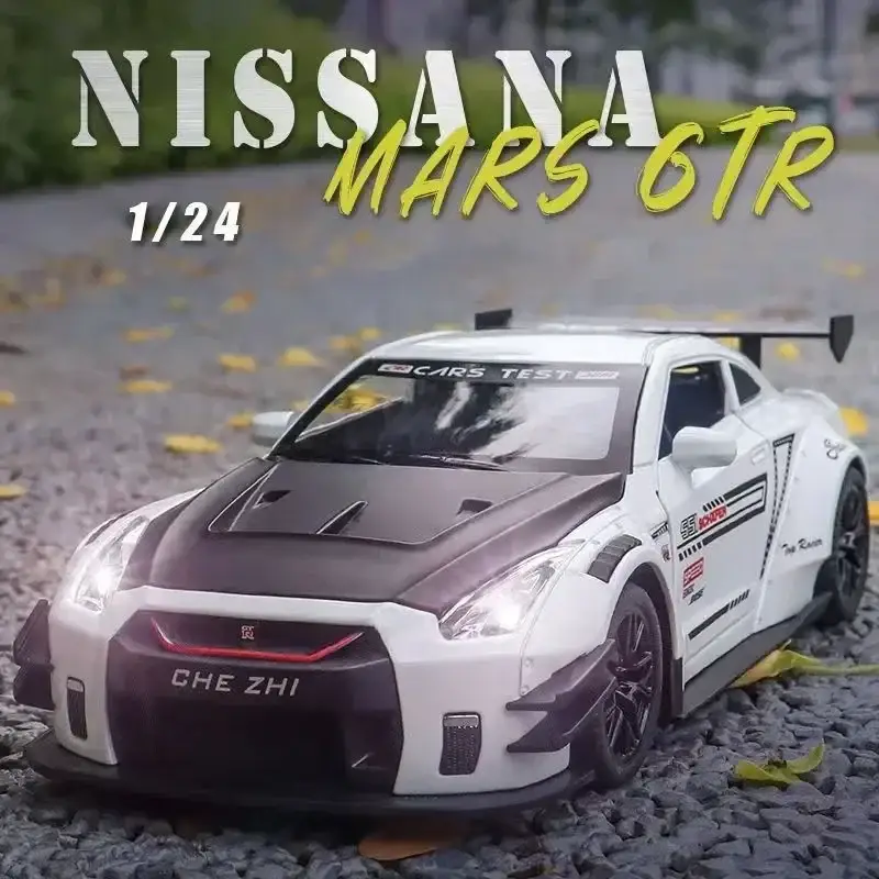 Nissan GTR R34 R35 Skyline Ares 1:24 Model Samochodu Metalowy Dźwięk i Światło