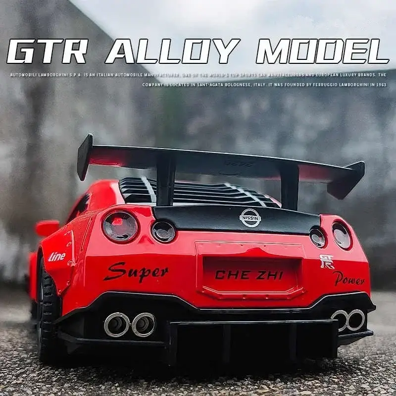 Nissan GTR R34 R35 Skyline Ares 1:24 Model Samochodu Metalowy Dźwięk i Światło